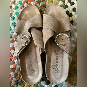 Yokono Tan Suede Sandals made in Spain